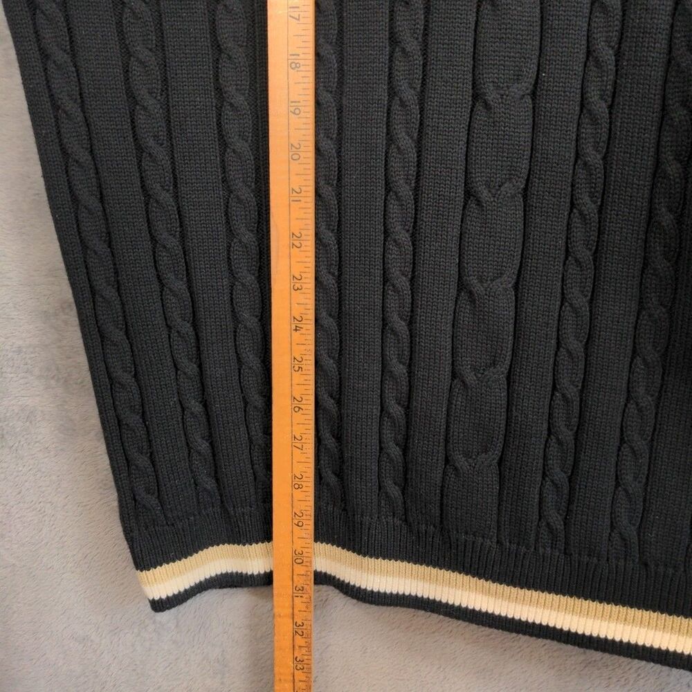 Vintage Y2K FUBU Cable Knit Sweater Men's XL Black Long Sleeve Pullover Preppy - Picture 6 of 6